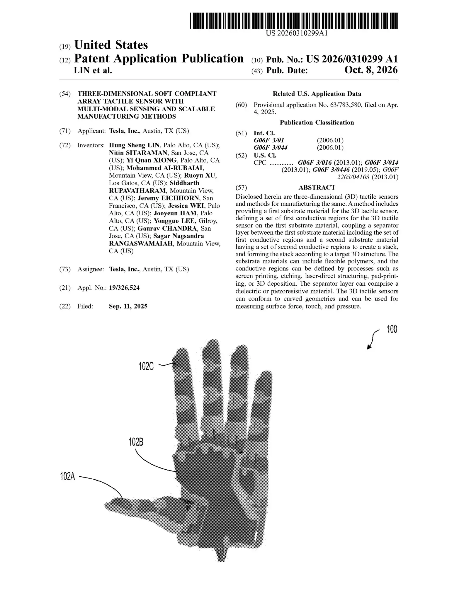 Manoj Sahi Kumar Tesla Patent Application US20260310299A1